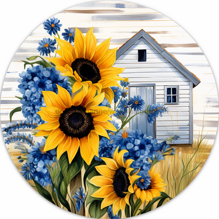 Sunflower Door Hanger Dco-00853-Dh Sign For Wreath 18’ Round