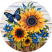 Sunflower Door Hanger Dco-00952-Dh Sign For Wreath 18 Round