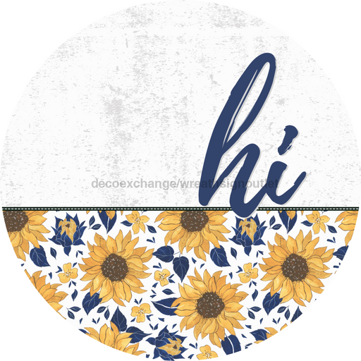 Sunflower Door Hanger Dco-01609-Dh 18’ Round Wood