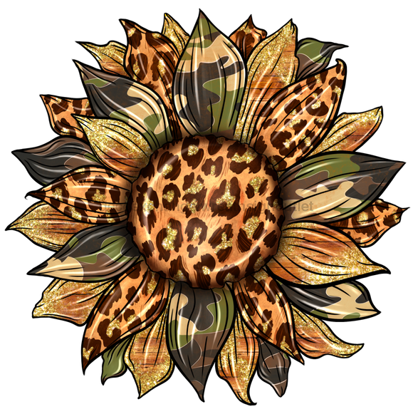 Sunflower, Fall Flower, Animal Print Flower, Army Flower, wood sign, DECOE-W-075 - DecoExchange®