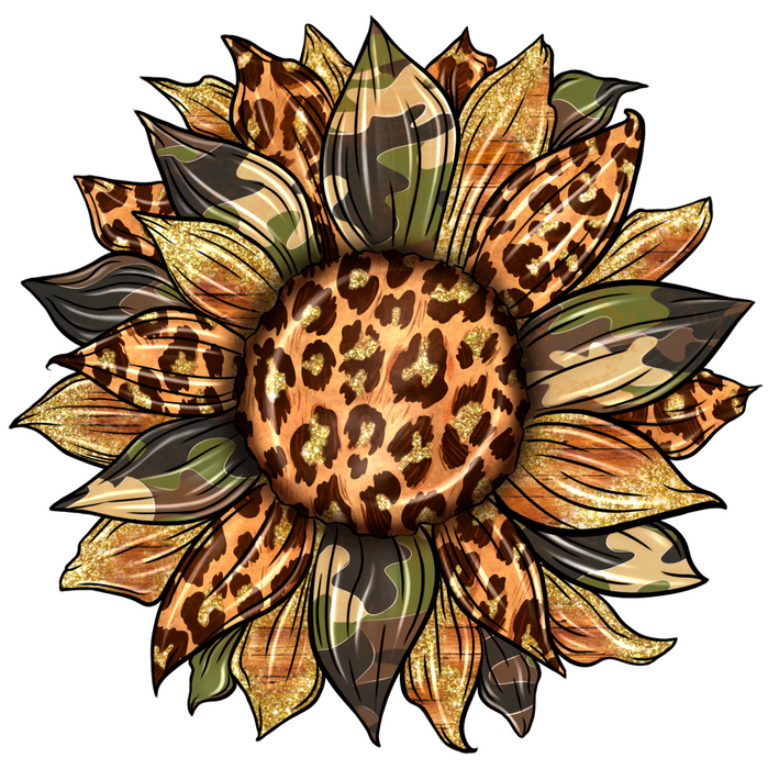 Sunflower, Fall Flower, Animal Print Flower, Army Flower, wood sign, DECOE-W-075 - DecoExchange®