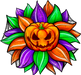 Sunflower, Halloween Flower, Purple Orange Flower, Spooky Flower, wood sign, Door Hanger, DECOE-W-092 - DecoExchange®