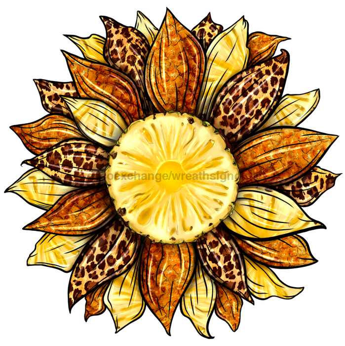 Sunflower, Pineapple Sunflower, Animal Print Flower, wood sign, DECOE-W-085 - DecoExchange®