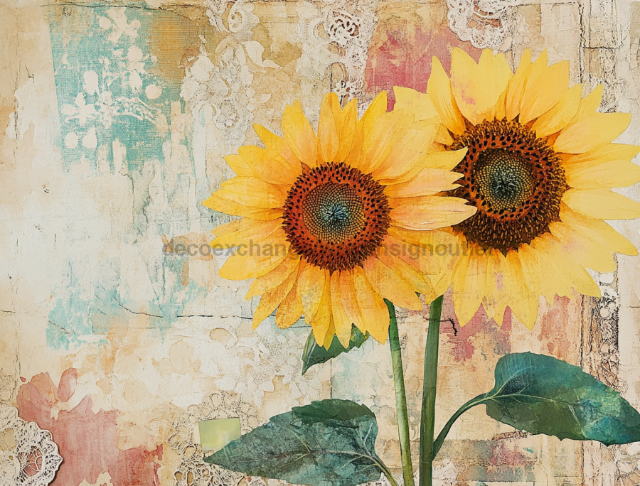 Sunflower Sign, DCO-13226, Sign For Wreath, 10x10" Metal Sign