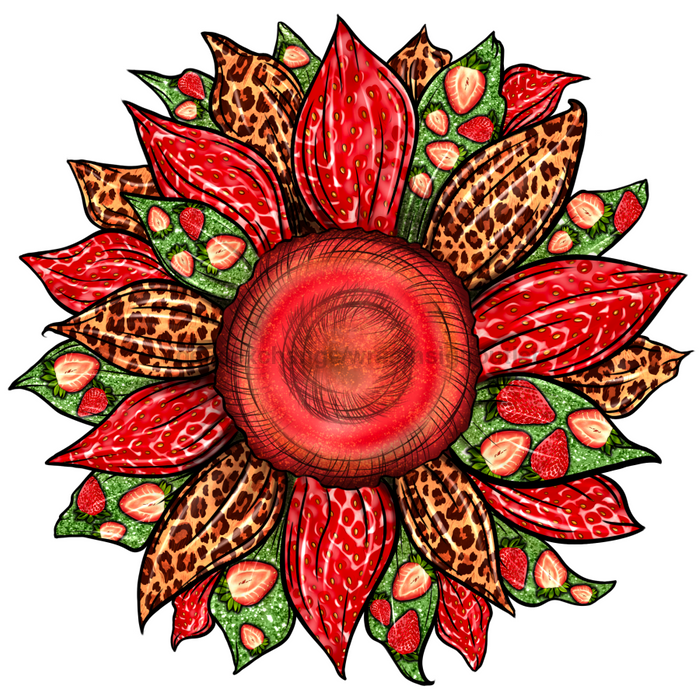 Sunflower, Strawberry Sunflower, Animal Print Flower, wood sign, DECOE-W-086 - DecoExchange®