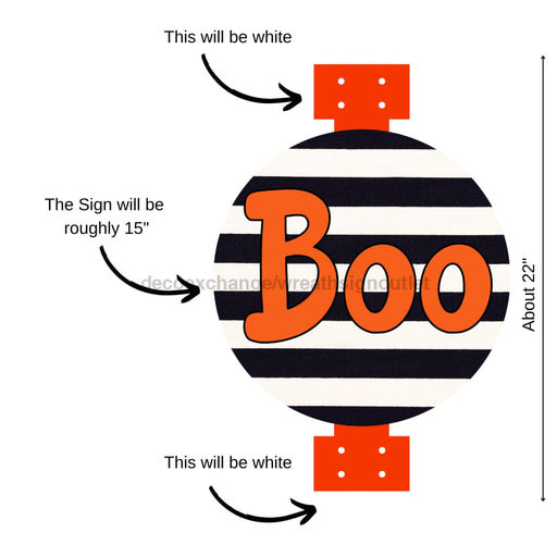 Swag Door Hanger Halloween Boo Sign 22’’ Wood Decoe-W-4503-Sb For Wreath