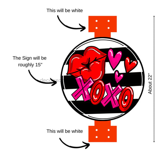 Swag Door Hanger Valentine Sign 22’’ Wood Decoe-W-2657-Sb For Wreath