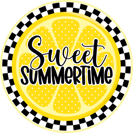 Sweet Summertime Lemon Sign, DECOE-5269-D, Sign For Wreath, 10" Wood Sign