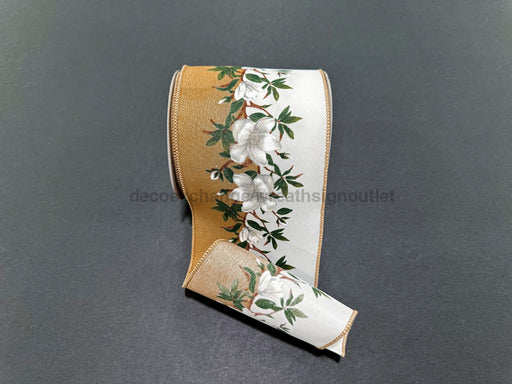 Tan Ponche Satin Dual Magnolia 4’’X10Y 61525-04-35 Ribbon
