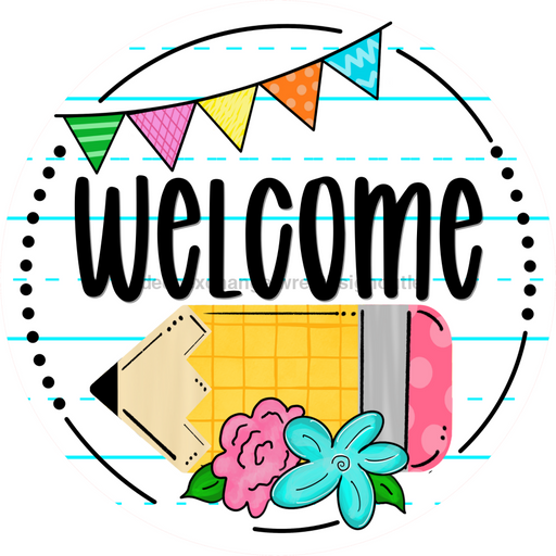 Teacher Door Hanger Welcome Dco-01303-Dh 18 Round Wood