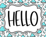 Teal Mushroom Sign, Hello Sign, DCO-01321, Sign For Wreath, 8x10" Metal Sign - DecoExchange®