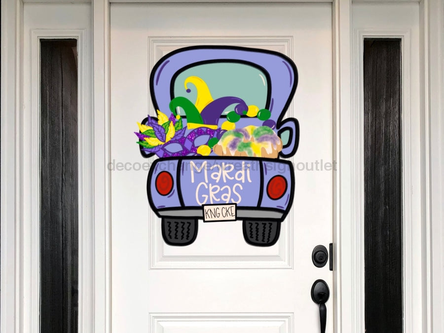 Truck Sign Mardi Gras Louisiana Wood Sign Door Hanger Decoe-W-407 22