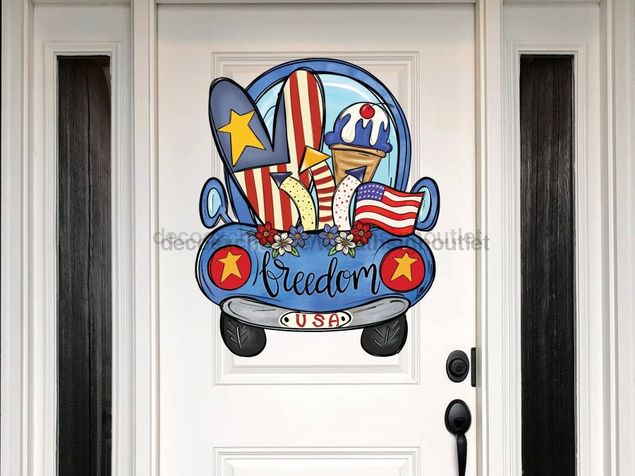 Truck Sign Patriotic Wood Sign Door Hanger Decoe-W-118 22
