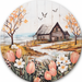 Tulips With Cabin Spring Sign Dco-00859-A Wreath 12 Metal Round