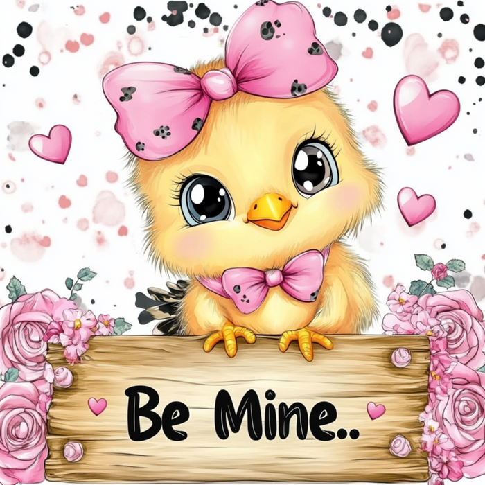 Valentine Chick Wall Art, MB-00028, Sign For Wreath, 10x10" Metal Sign