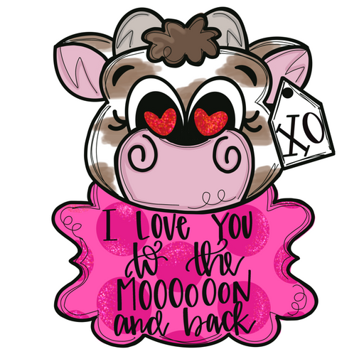 Valentine Cow Door Hanger Mj-W-00040 22’ Wood