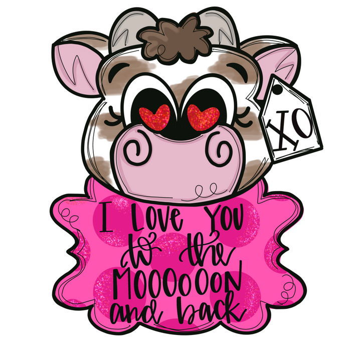 Valentine Cow Door Hanger Mj-W-00040 22’ Wood