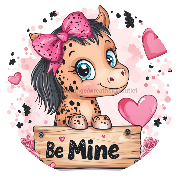 Valentine Horse Wall Art, MB-00048, Sign For Wreath, 10" Metal Sign