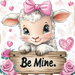 Valentine Sheep Wall Art, MB-00035, Sign For Wreath, 10x10" Metal Sign