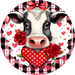 Valentine Sign Cow Decoe-4821 10 Metal Round