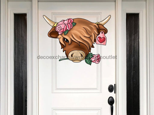 Valentine Sign Cow Highland Wood Sign Pcd-W-082 22 Door Hanger