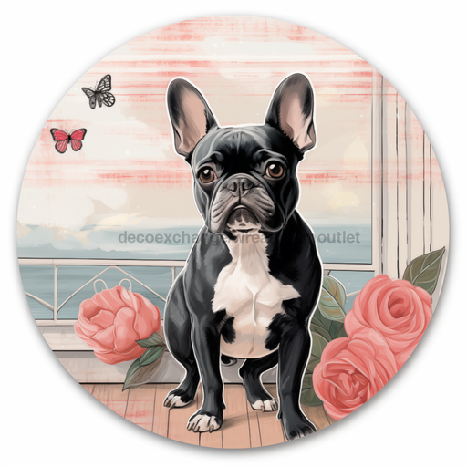 Valentine Sign, Dog Sign, DCO-00880, Sign For Wreath, 10" Round Metal Sign - DecoExchange®
