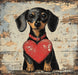 Valentine Sign, Dog Sign, DCO-02224, Sign For Wreath, 10x10 Metal Sign