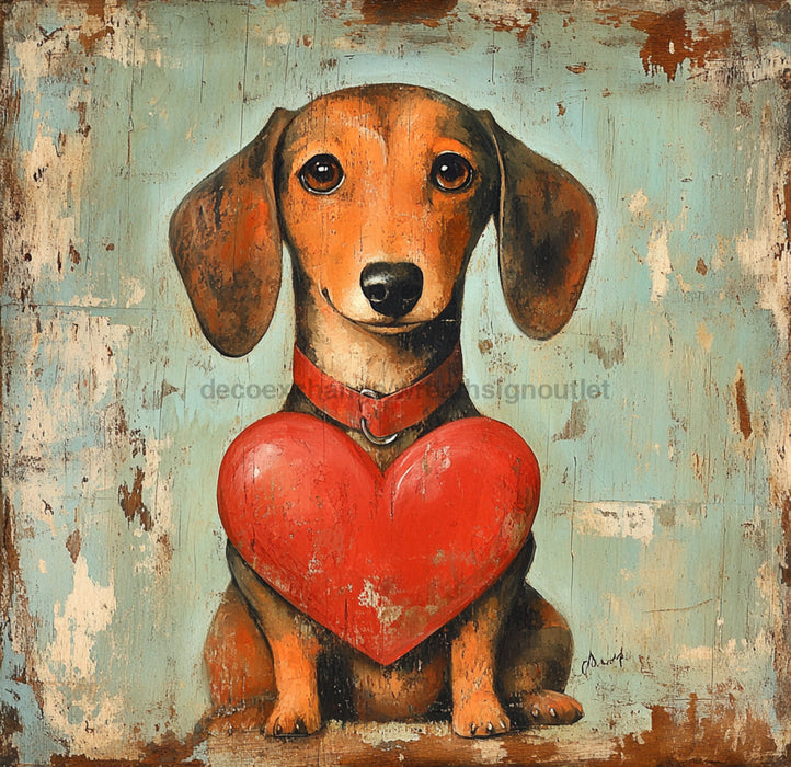 Valentine Sign, Dog Sign, DCO-02226, Sign For Wreath, 10x10 Metal Sign