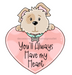 Valentine Sign, Dog Sign, PCD-W-153-DH, 22" Door Hanger