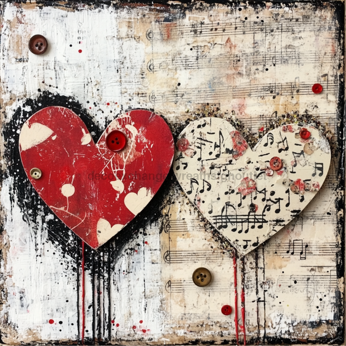 Valentine Sign, Heart Sign, DCO-02216, Sign For Wreath, 10x10 Metal Sign