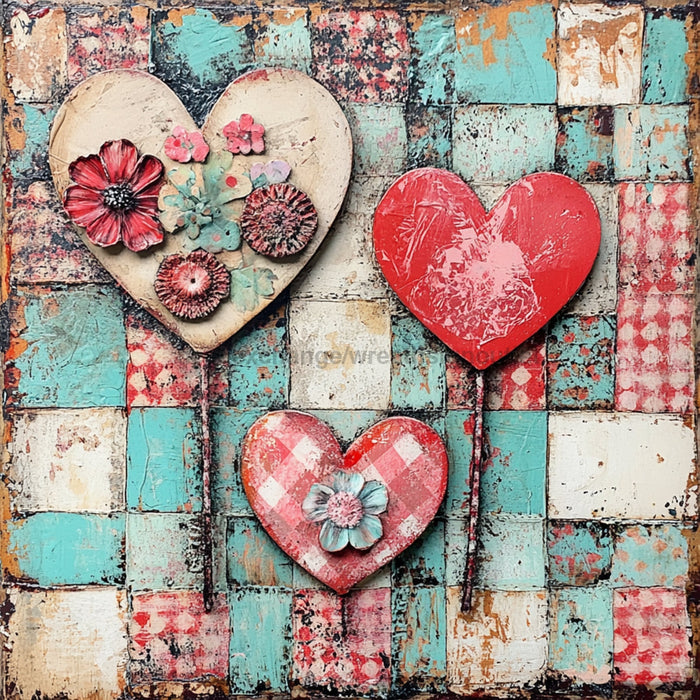 Valentine Sign, Heart Sign, DCO-02255, Sign For Wreath, 10x10 Metal Sign