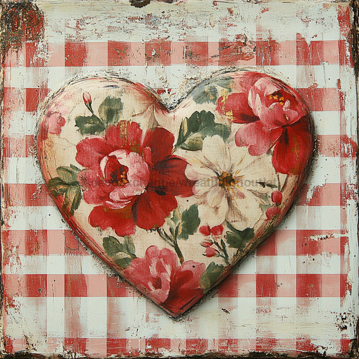 Valentine Sign, Heart Sign, DCO-02288, Sign For Wreath, 10x10 Metal Sign