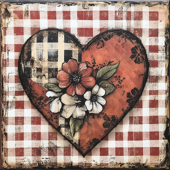 Valentine Sign, Heart Sign, DCO-02298, Sign For Wreath, 10x10 Metal Sign