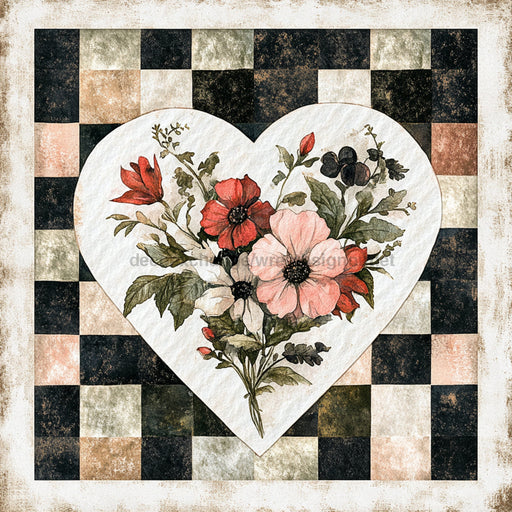 Valentine Sign, Heart Sign, DCO-02308, Sign For Wreath, 10x10 Metal Sign