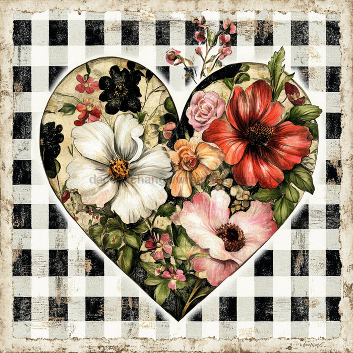 Valentine Sign, Heart Sign, DCO-02309, Sign For Wreath, 10x10 Metal Sign