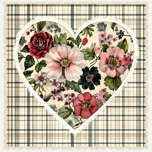 Valentine Sign, Heart Sign, DCO-02312, Sign For Wreath, 10x10 Metal Sign