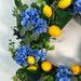 Veranda Lemon & Hydrangea Wreath 26’ Blue / Yellow Mtf23707