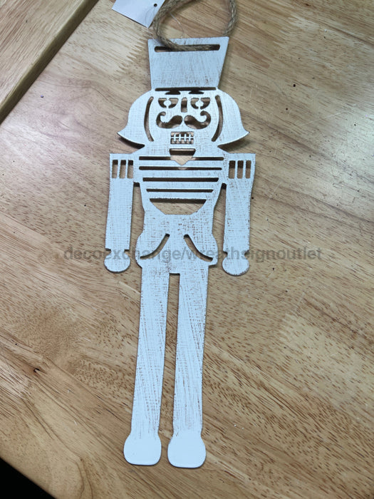 Vintage Metal Ornament White Nutcracker 12’’ X 4.5’’ IPM32653 Base