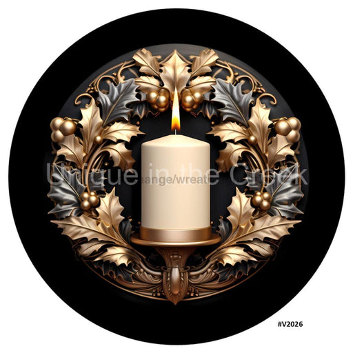 VINYL DECAL | 3D METALLIC | CANDLE | GOLD/PEWTER/BLACK | V2026 - Unique in the Creek LTD