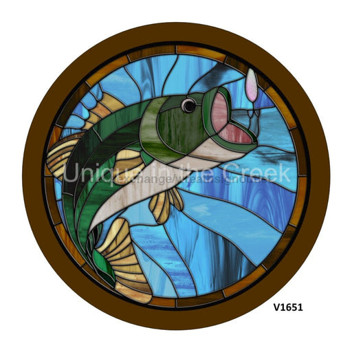 VINYL DECAL | BASS FISH / FISH HOOK | STAINED GLASS LOOK | EVERYDAY - Unique in the Creek LTD