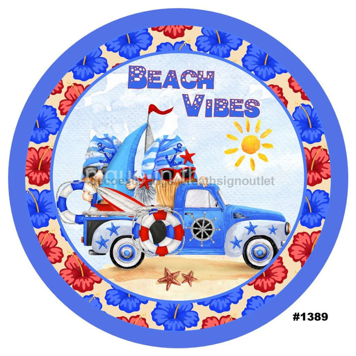 VINYL DECAL | BEACH VIBES | GNOMES | TRUCK | SUMMER - Unique in the Creek LTD