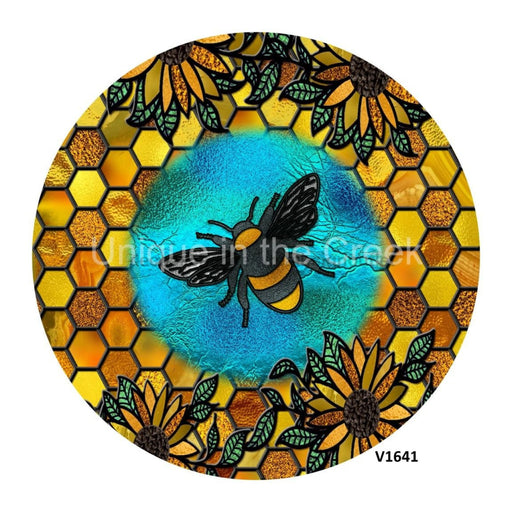 VINYL DECAL | BEES / HONEYCOMB | STAINED GLASS LOOK | SPRING | EVERYDAY - Unique in the Creek LTD