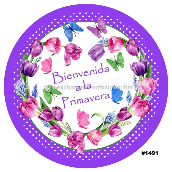 VINYL DECAL | BIENVENIDA A LA PRIMAVERA |BUTTERFLY | SPANISH | FLOWERS | SPRING - Unique in the Creek LTD