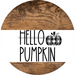 Wreath Sign Black And White Fall Hello Pumpkin Decoe-2347 For Round vinyl
