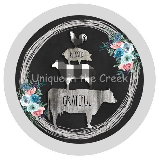 VINYL DECAL | BLESSED | GRATEFUL | FARM ANIMAL | BUFFALO PLAID | EVERYDAY - Unique in the Creek LTD