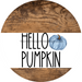Wreath Sign Blue Fall Hello Pumpkin Decoe-2345 For Round vinyl