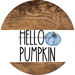 Wreath Sign Blue Fall Hello Pumpkin Decoe-2345 For Round vinyl