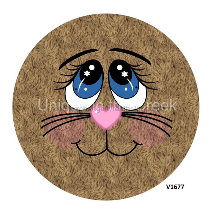 VINYL DECAL | BUNNY FACE | BROWN FUR | EASTER | SPRING - Unique in the Creek LTD