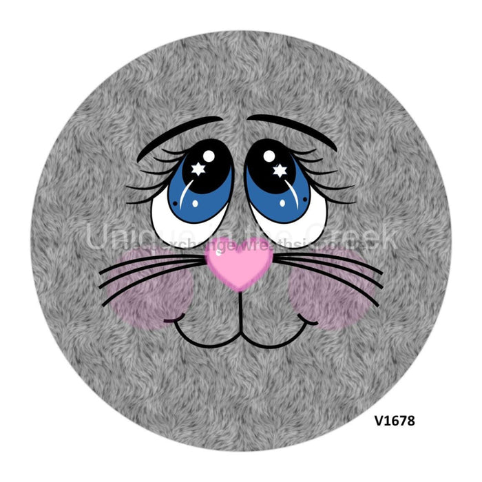 VINYL DECAL | BUNNY FACE | GREY FUR | EASTER | SPRING - Unique in the Creek LTD