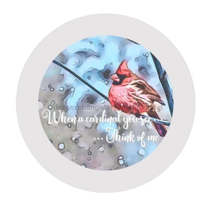 Vinyl Decal | Cardinal | Think of Me | Christmas | Winter - Unique in the Creek LTD